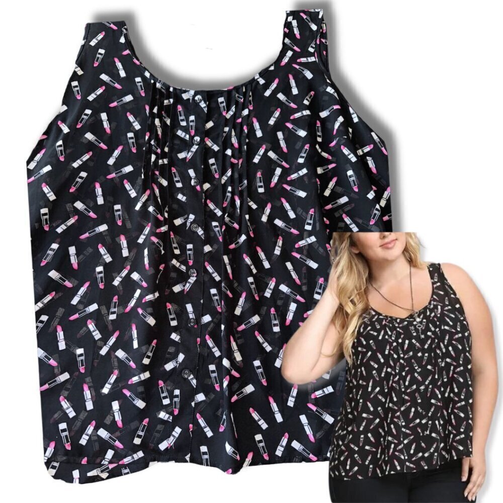 LIPSTICK print Torrid Black Tank